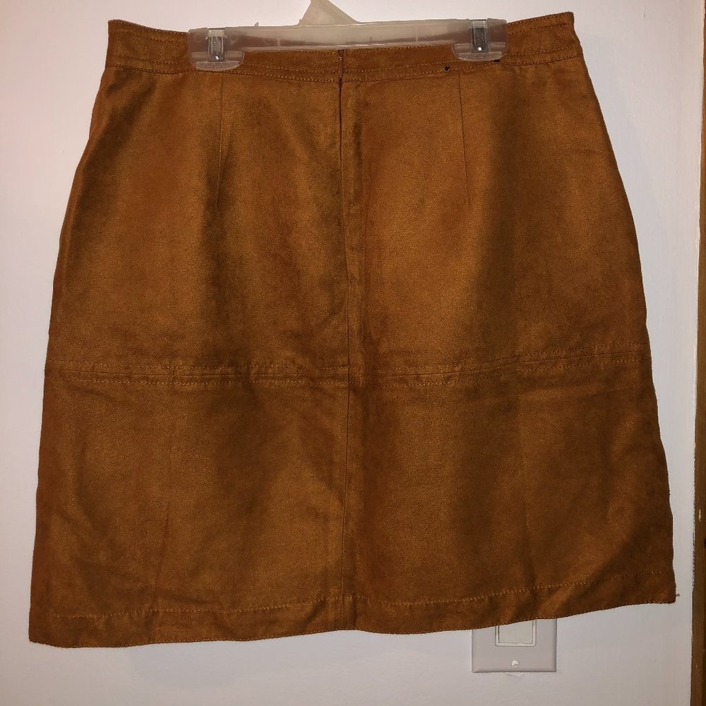 Banana Republic Paneled Vegan Suede A-Line Skirt